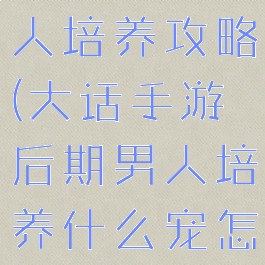 大话手游男人培养攻略(大话手游后期男人培养什么宠怎么样)