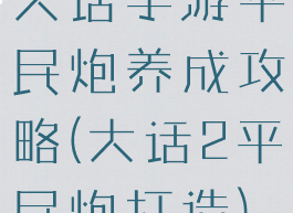 大话手游平民炮养成攻略(大话2平民炮打造)