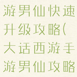 大话西游手游男仙快速升级攻略(大话西游手游男仙攻略心得)