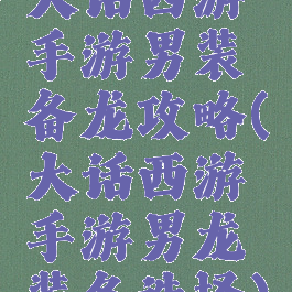 大话西游手游男装备龙攻略(大话西游手游男龙装备选择)