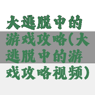 大逃脱中的游戏攻略(大逃脱中的游戏攻略视频)