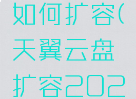 天翼云盘如何扩容(天翼云盘扩容2022)