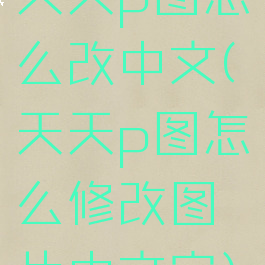 天天p图怎么改中文(天天p图怎么修改图片中文字)