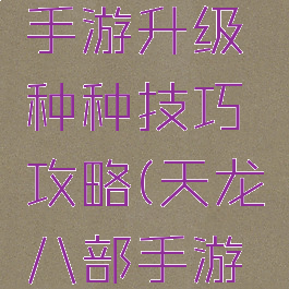 天龙八部手游升级种种技巧攻略(天龙八部手游升级经验)