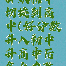 好分数怎样从初中切换到高中(好分数升入初中升高中后怎么办改成高中的)