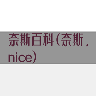 奈斯百科(奈斯.nice)