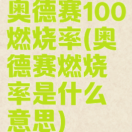 奥德赛100燃烧率(奥德赛燃烧率是什么意思)
