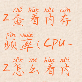 如何用cpu-z查看内存频率(cpu-z怎么看内存时序)
