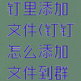 如何在钉钉里添加文件(钉钉怎么添加文件到群文件夹)