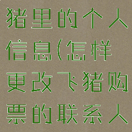 如何更改飞猪里的个人信息(怎样更改飞猪购票的联系人信息)