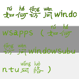 如何访问windowsapps(如何访问windowsubuntu网络)