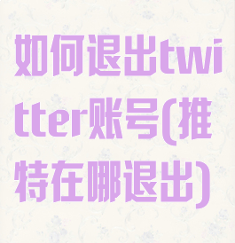 如何退出twitter账号(推特在哪退出)
