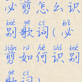 必剪怎么识别歌词(必剪如何识别歌词)