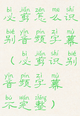 必剪怎么识别音频字幕(必剪识别音频字幕不完整)