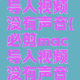 必剪mac导入视频没有声音(必剪mac导入视频没有声音怎么办)