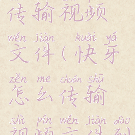 快牙怎么传输视频文件(快牙怎么传输视频文件到手机)