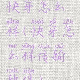 快牙怎么样(快牙怎么样传输软件)