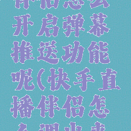 快手直播伴侣怎么开启弹幕推送功能呢(快手直播伴侣怎么调出来那个通知)