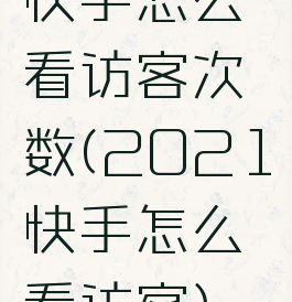 快手怎么看访客次数(2021快手怎么看访客)