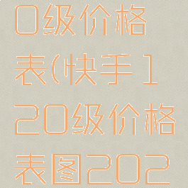 快手1到20级价格表(快手120级价格表图2020年)