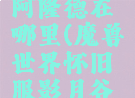 影月谷的阿隆德在哪里(魔兽世界怀旧服影月谷阿隆德)