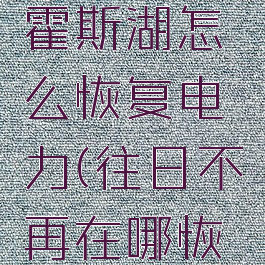往日不再霍斯湖怎么恢复电力(往日不再在哪恢复电力)