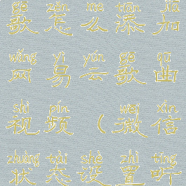 微信状态听歌怎么添加网易云歌曲视频(微信状态设置听歌网易云)