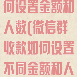 微信群收款如何设置金额和人数(微信群收款如何设置不同金额和人数)