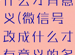微信号改成什么才有意义(微信号改成什么才有意义的名字)