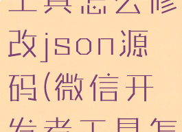 微信开发者工具怎么修改json源码(微信开发者工具怎么改中文)