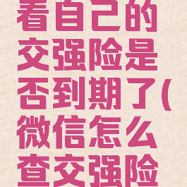 微信怎么看自己的交强险是否到期了(微信怎么查交强险保单)