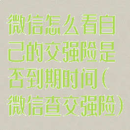 微信怎么看自己的交强险是否到期时间(微信查交强险)
