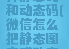 微信怎么弄静态码和动态码(微信怎么把静态图变成动态图)