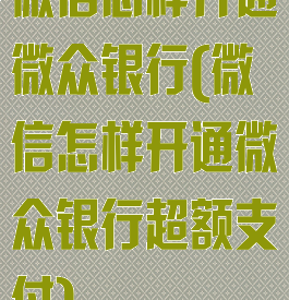 微信怎样开通微众银行(微信怎样开通微众银行超额支付)