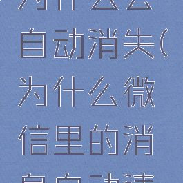 微信消息为什么会自动消失(为什么微信里的消息自动清除了)