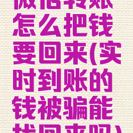 微信转账怎么把钱要回来(实时到账的钱被骗能找回来吗)