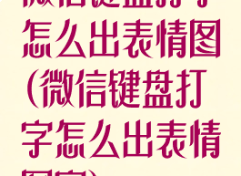 微信键盘打字怎么出表情图(微信键盘打字怎么出表情图案)