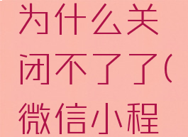 微信问一问小程序为什么关闭不了了(微信小程序怎么关闭不了)