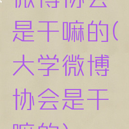 微博协会是干嘛的(大学微博协会是干嘛的)