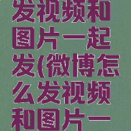 微博怎么发视频和图片一起发(微博怎么发视频和图片一起发出去)