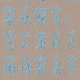 微博怎么查登陆账号(怎么看自己微博登录号)