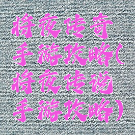 将夜传奇手游攻略(将夜传说手游攻略)