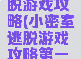 小密室逃脱游戏攻略(小密室逃脱游戏攻略第一关)