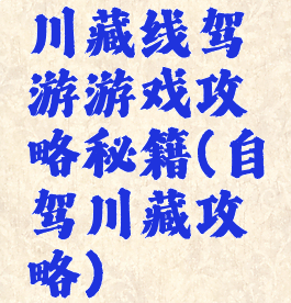 川藏线驾游游戏攻略秘籍(自驾川藏攻略)