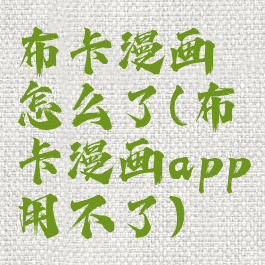 布卡漫画怎么了(布卡漫画app用不了)