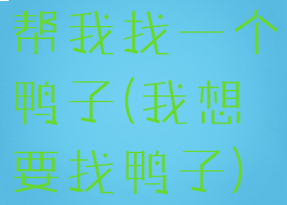 帮我找一个鸭子(我想要找鸭子)