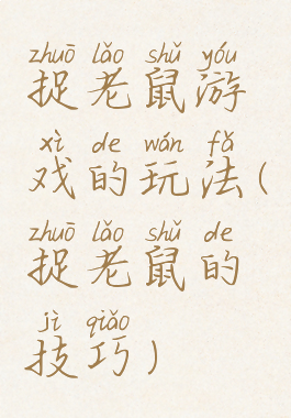 捉老鼠游戏的玩法(捉老鼠的技巧)