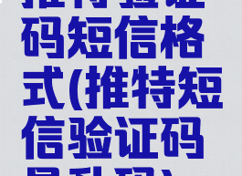 推特验证码短信格式(推特短信验证码是乱码)