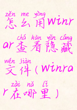 怎么用winrar查看隐藏文件(winrar在哪里)