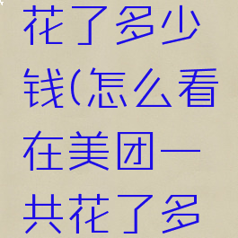 怎么看在美团一共花了多少钱(怎么看在美团一共花了多少钱买的东西)